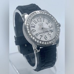 Juicy Couture ladies black and stainless steel wristwatch